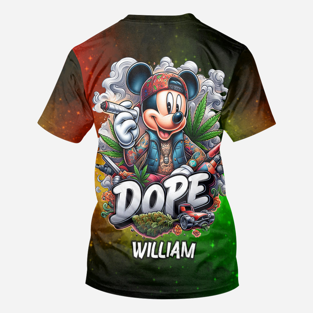 Personalized All Over Shirt with Weed Design Custom Name Gift All Over Shirt GradoCreations