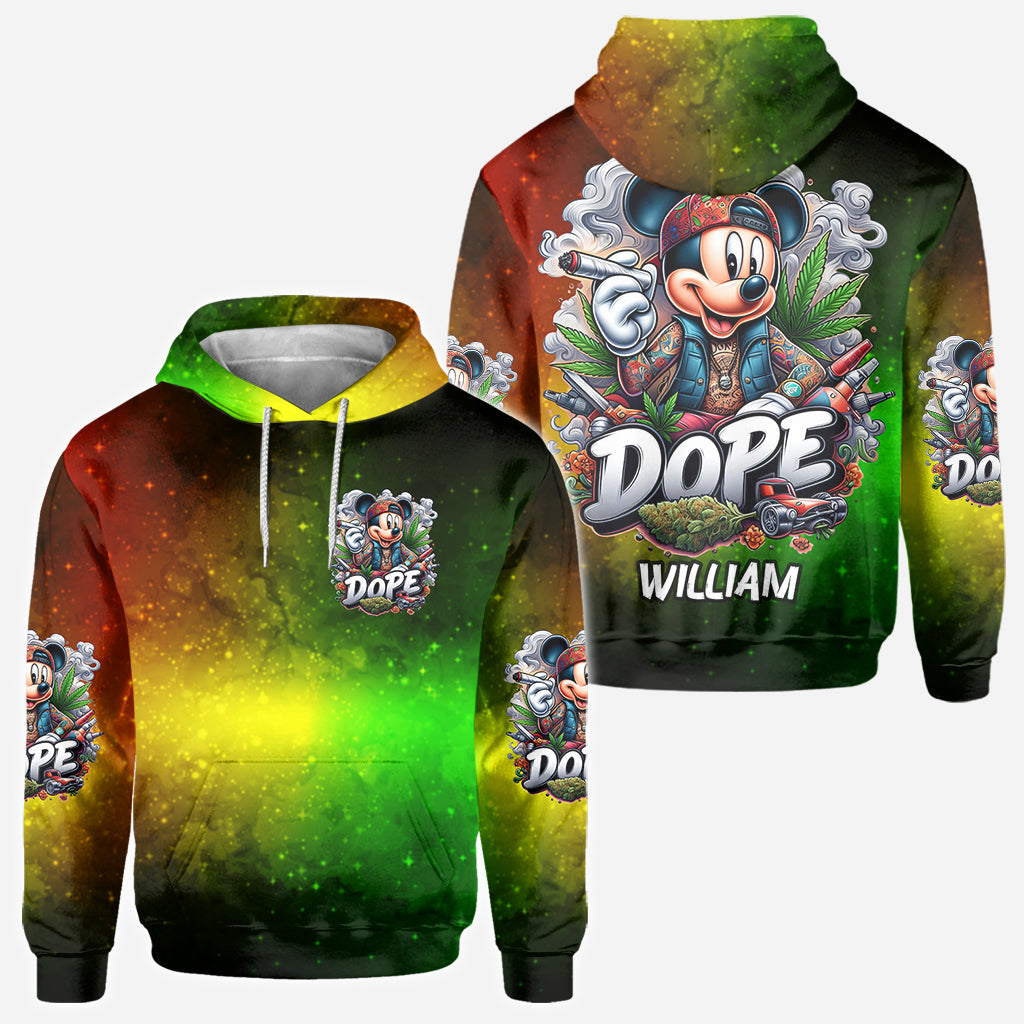 Personalized All Over Shirt with Weed Design Custom Name Gift All Over Shirt GradoCreations