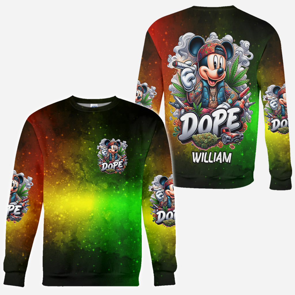 Personalized All Over Shirt with Weed Design Custom Name Gift All Over Shirt GradoCreations