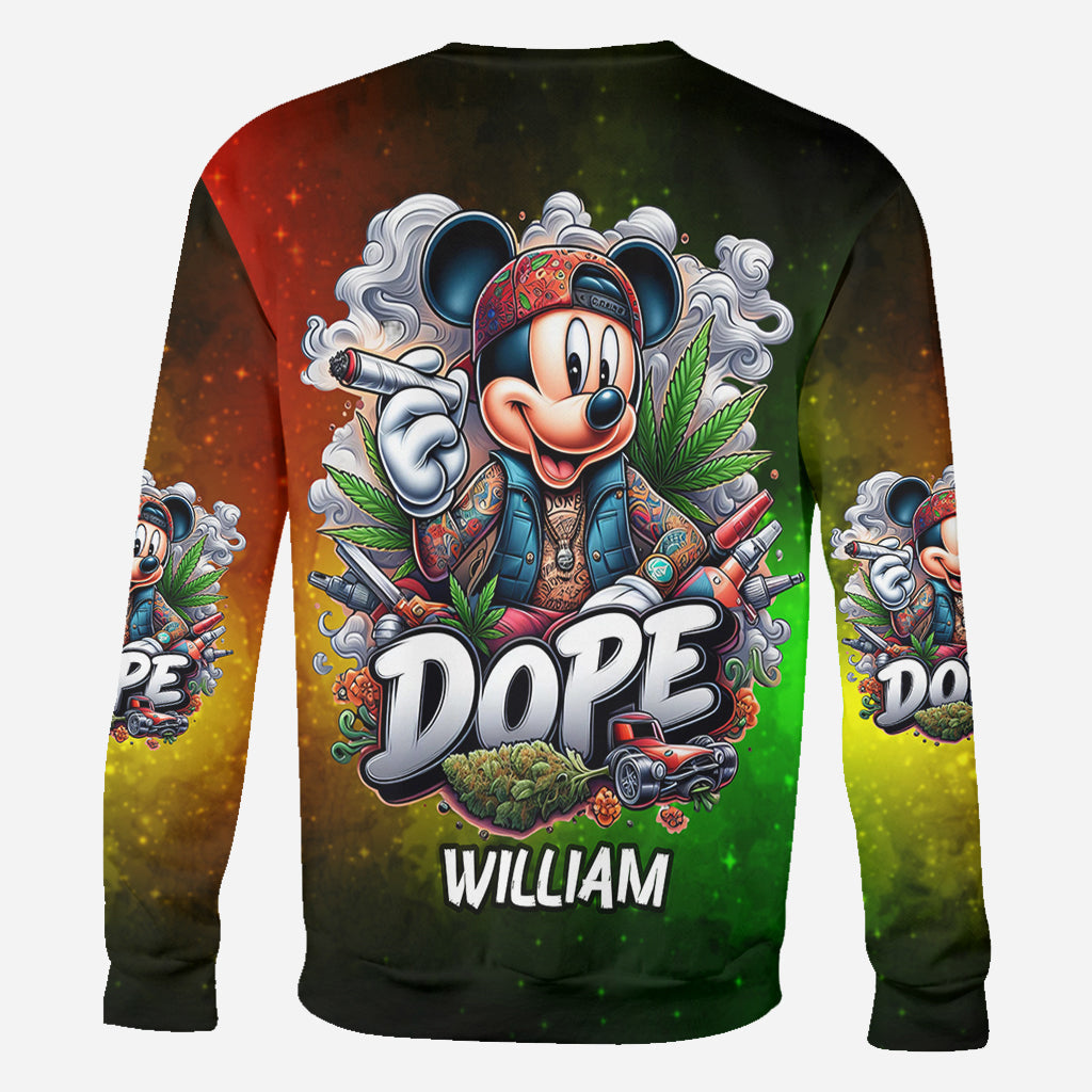 Personalized All Over Shirt with Weed Design Custom Name Gift All Over Shirt GradoCreations