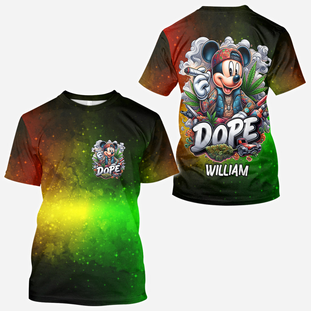 Personalized All Over Shirt with Weed Design Custom Name Gift All Over Shirt GradoCreations