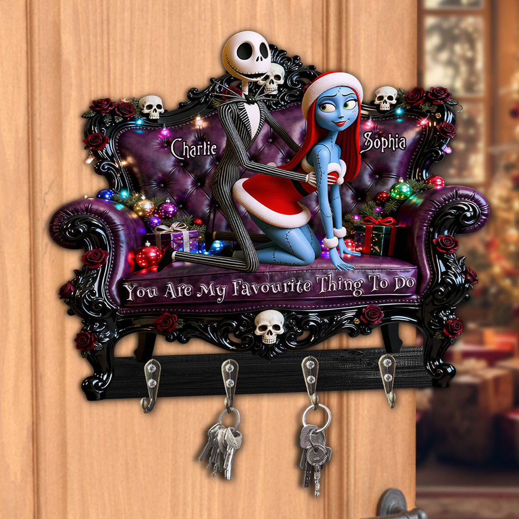 Personalized Nightmare Before Christmas Key Rack Custom Shape Gift for Couples Custom Shaped Key Rack GradoCreations
