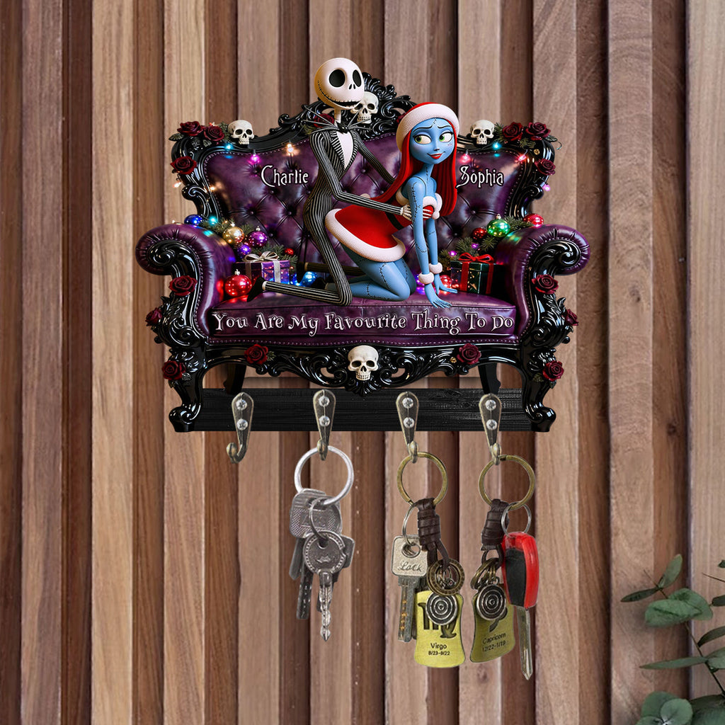 Personalized Nightmare Before Christmas Key Rack Custom Shape Gift for Couples Custom Shaped Key Rack GradoCreations