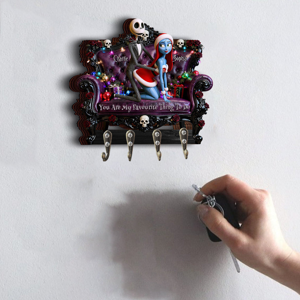 Personalized Nightmare Before Christmas Key Rack Custom Shape Gift for Couples Custom Shaped Key Rack GradoCreations