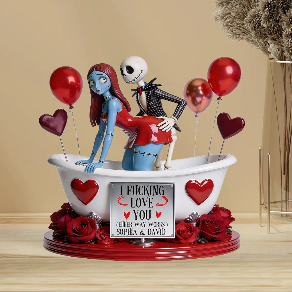 Personalized Nightmare Before Christmas Acrylic Plaque Gift for Couples Custom Shaped Acrylic Plaque GradoCreations