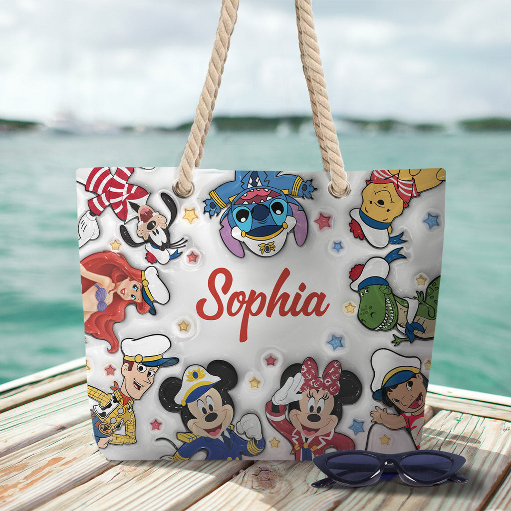 Personalized Canvas Beach Bag with Custom Name - Customizable Gift Beach Bag GradoCreations