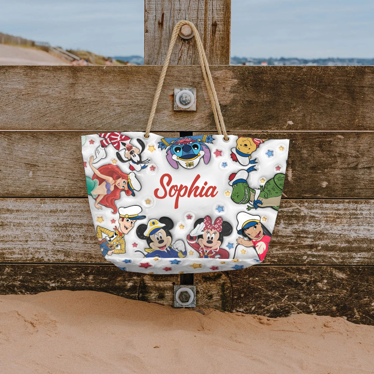 Personalized Canvas Beach Bag with Custom Name - Customizable Gift Beach Bag GradoCreations