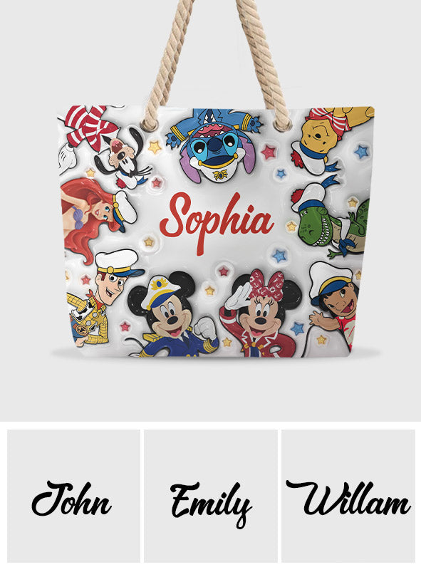 Personalized Canvas Beach Bag with Custom Name - Customizable Gift Beach Bag GradoCreations