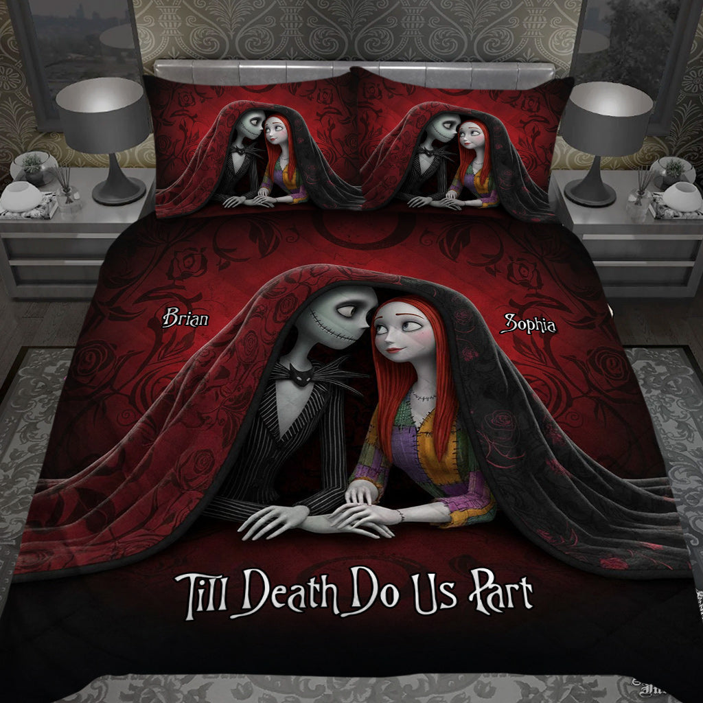 Personalized Nightmare Bedding Set Custom Couple Gift | Till Death Do Us Part Bedding Set GradoCreations