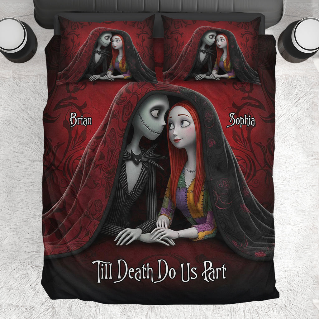 Personalized Nightmare Bedding Set Custom Couple Gift | Till Death Do Us Part Bedding Set GradoCreations
