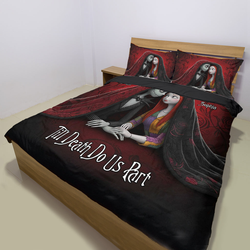 Personalized Nightmare Bedding Set Custom Couple Gift | Till Death Do Us Part Bedding Set GradoCreations