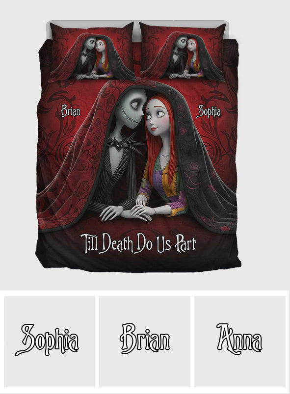 Personalized Nightmare Bedding Set Custom Couple Gift | Till Death Do Us Part Bedding Set GradoCreations