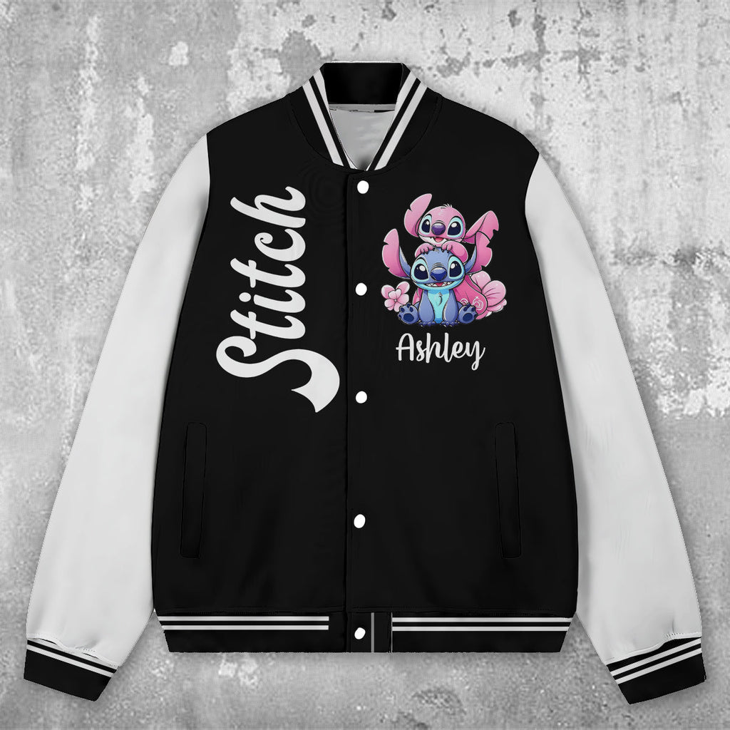 Personalized Varsity Jacket with Cute Stitch Design for Kids Varsity Jacket GradoCreations