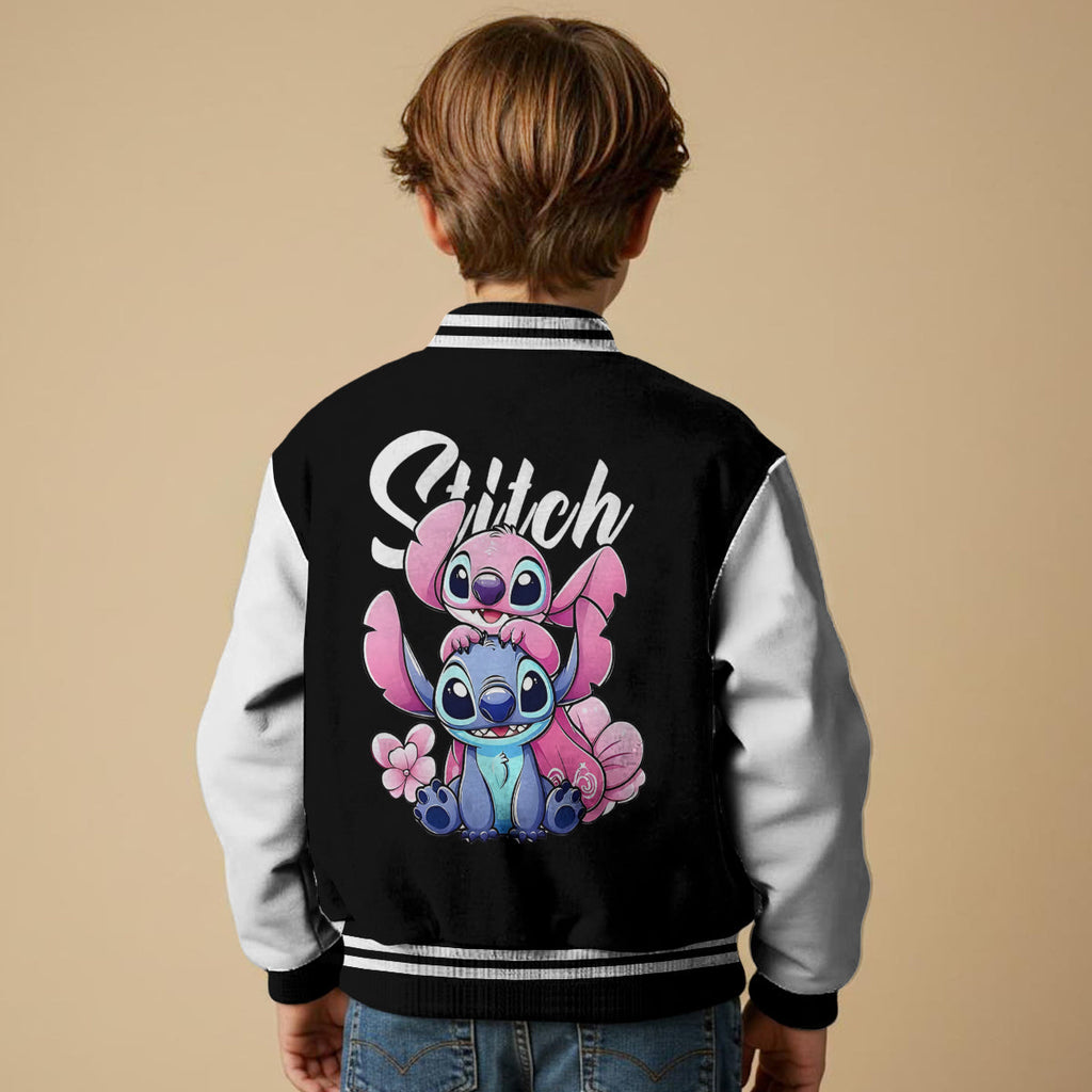 Personalized Varsity Jacket with Cute Stitch Design for Kids Varsity Jacket GradoCreations