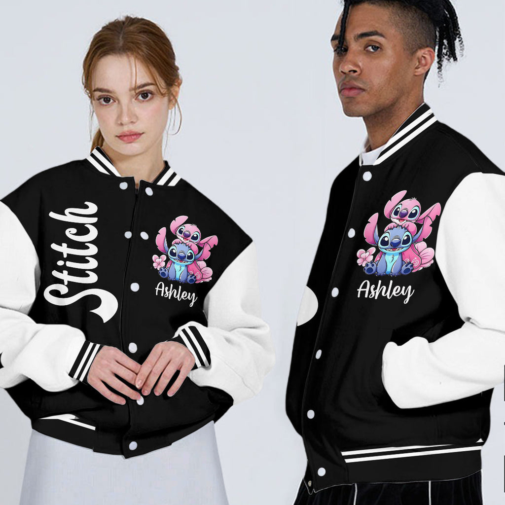 Personalized Varsity Jacket with Cute Stitch Design for Kids Varsity Jacket GradoCreations