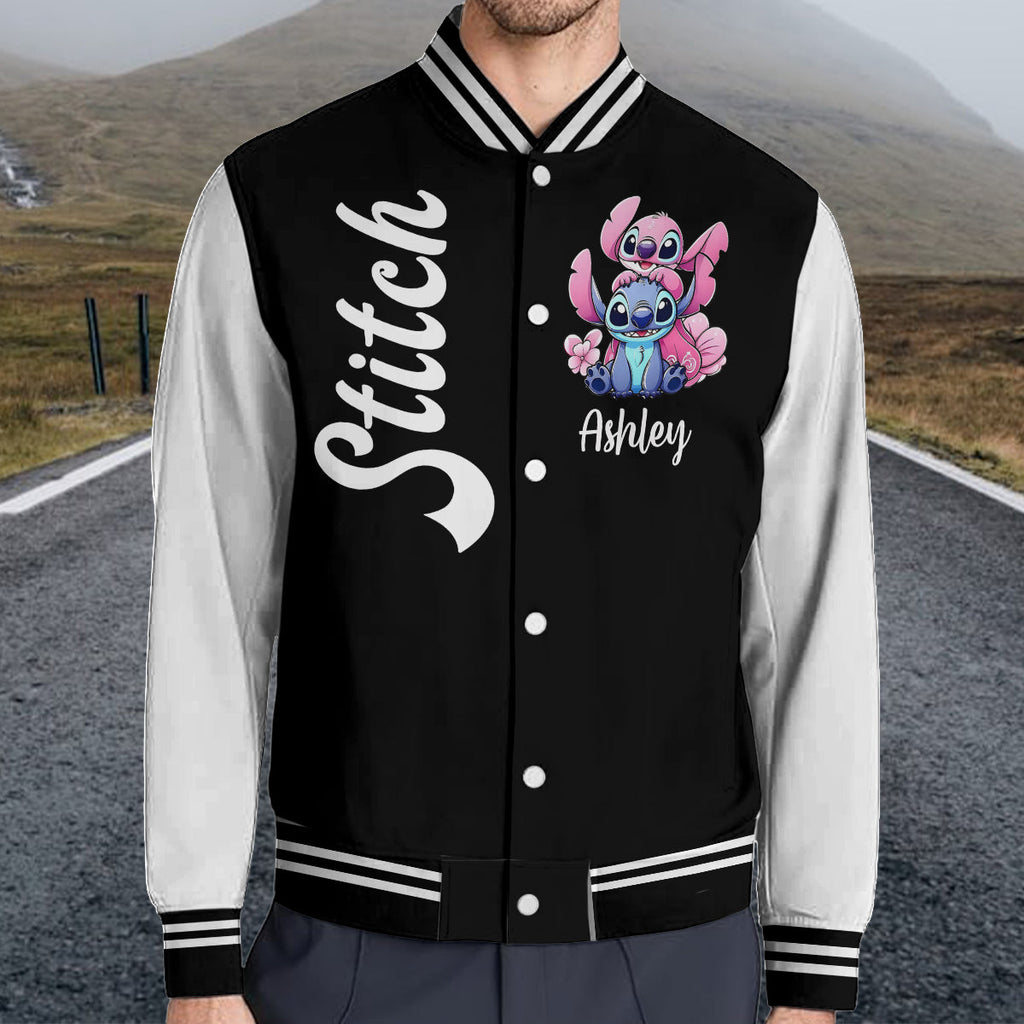 Personalized Varsity Jacket with Cute Stitch Design for Kids Varsity Jacket GradoCreations