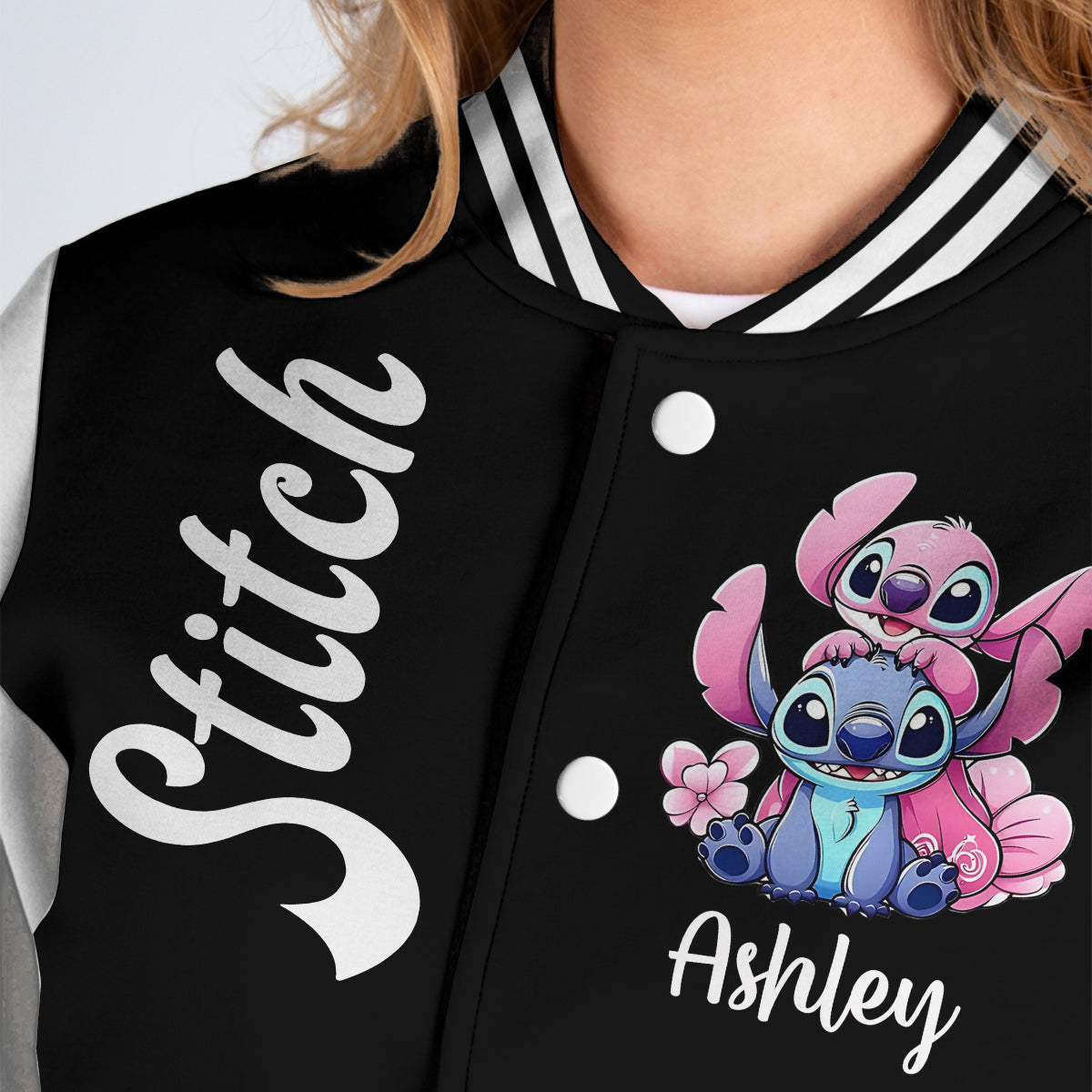 Personalized Varsity Jacket with Cute Stitch Design for Kids Varsity Jacket GradoCreations