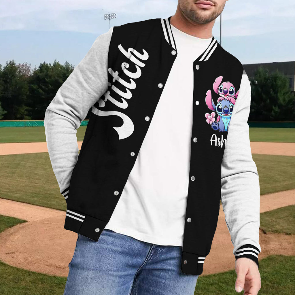 Personalized Varsity Jacket with Cute Stitch Design for Kids Varsity Jacket GradoCreations