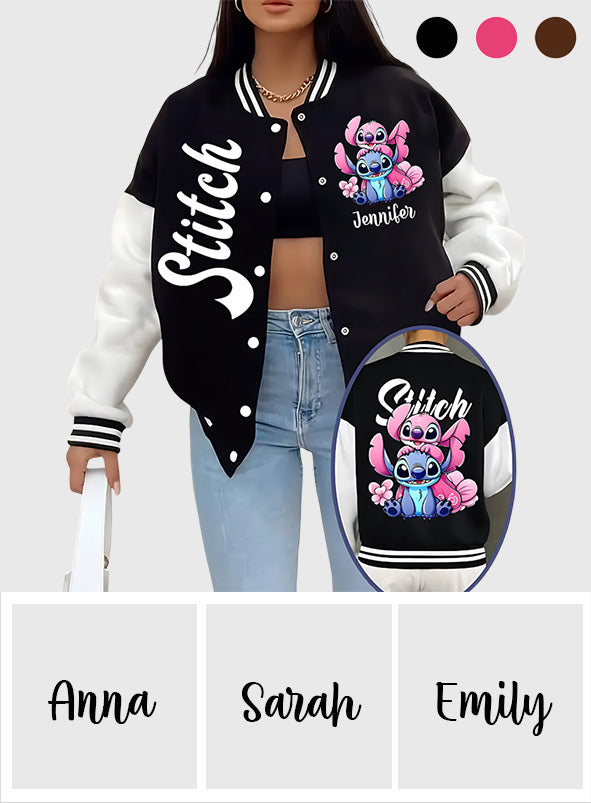 Personalized Varsity Jacket with Cute Stitch Design for Kids Varsity Jacket GradoCreations