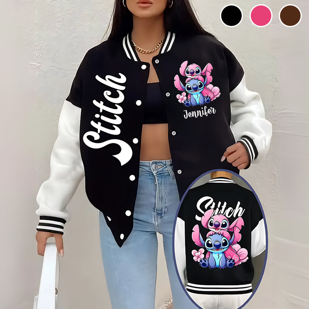 Personalized Varsity Jacket with Cute Stitch Design for Kids Varsity Jacket GradoCreations