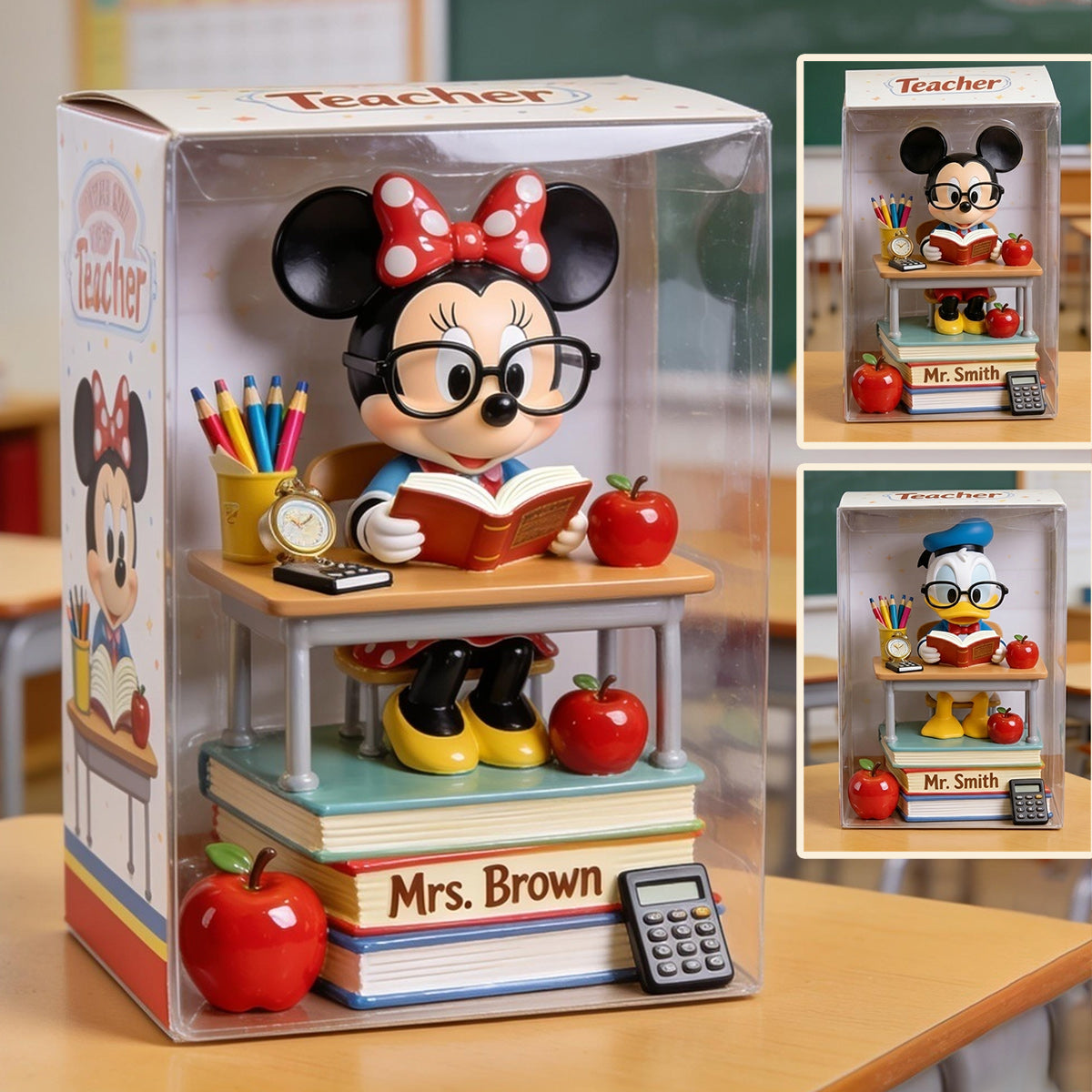 Personalized 3D Acrylic Teacher Display Box Custom Name Gift Acrylic Display Box GradoCreations