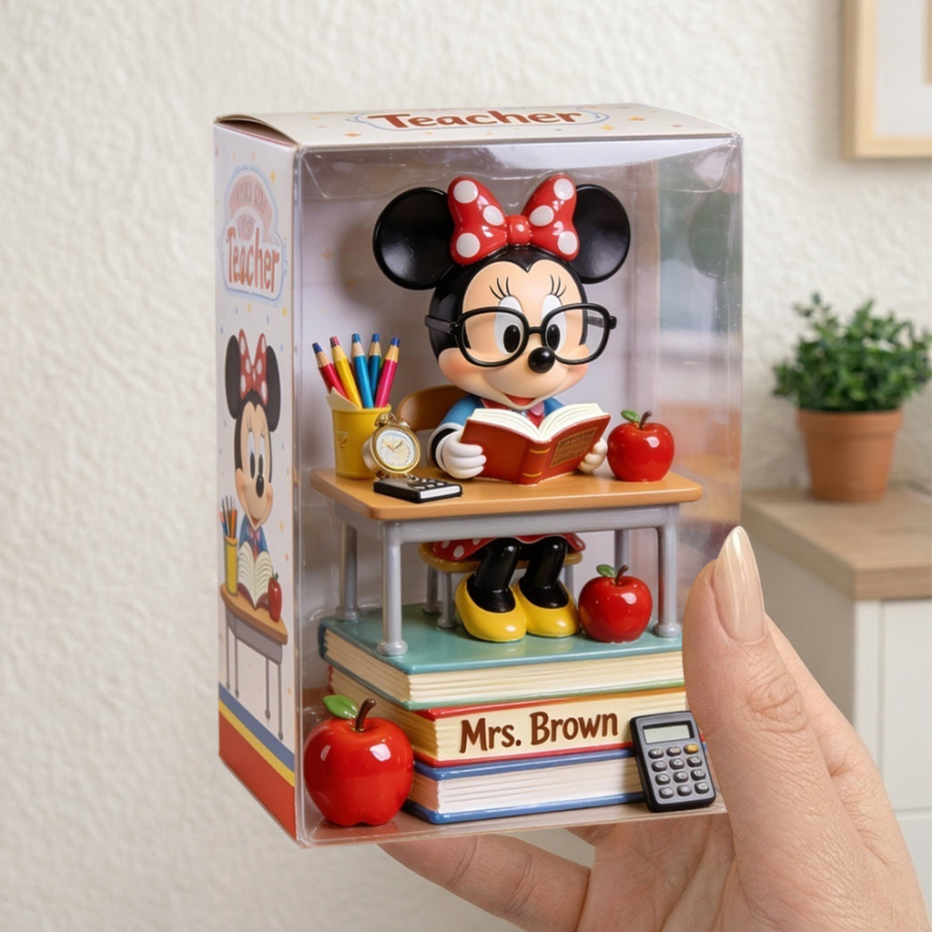 Personalized 3D Acrylic Teacher Display Box Custom Name Gift Acrylic Display Box GradoCreations