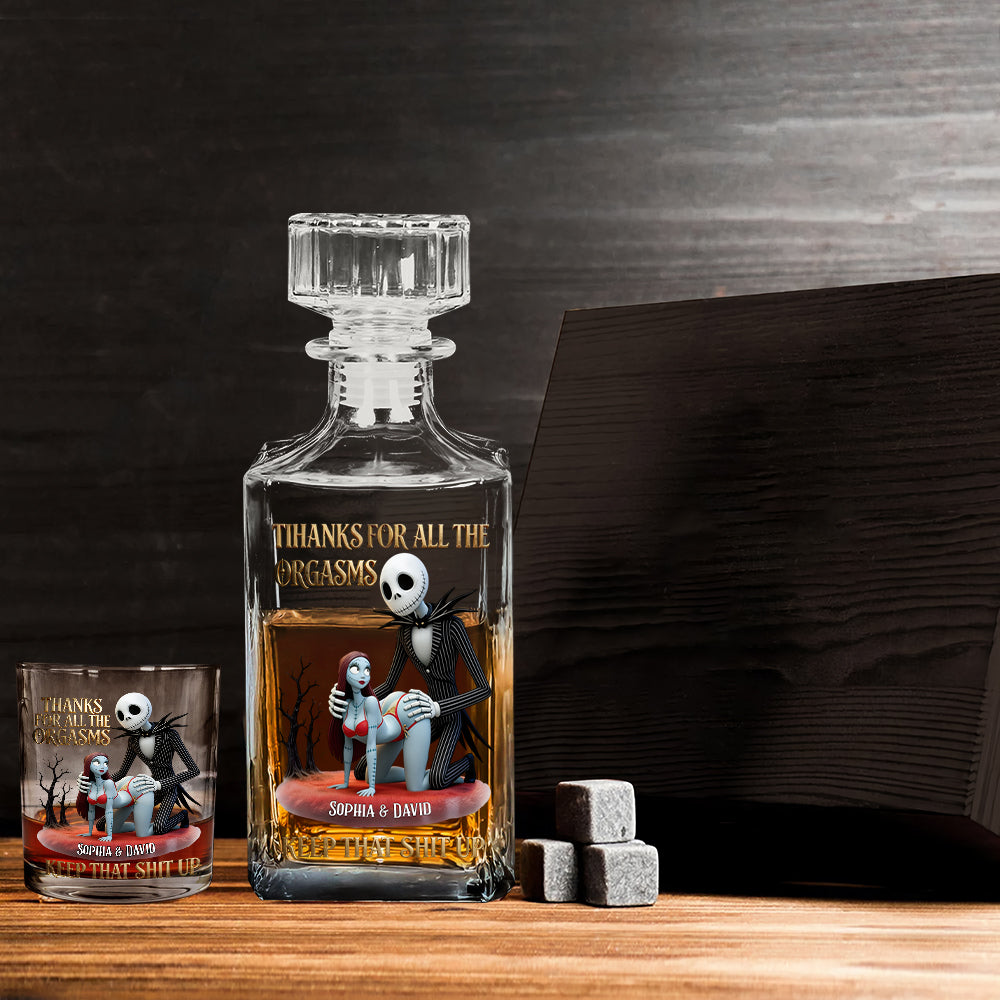 Personalized Nightmare Whiskey Decanter Set Unique Couple Gift Whiskey Decanter Set GradoCreations