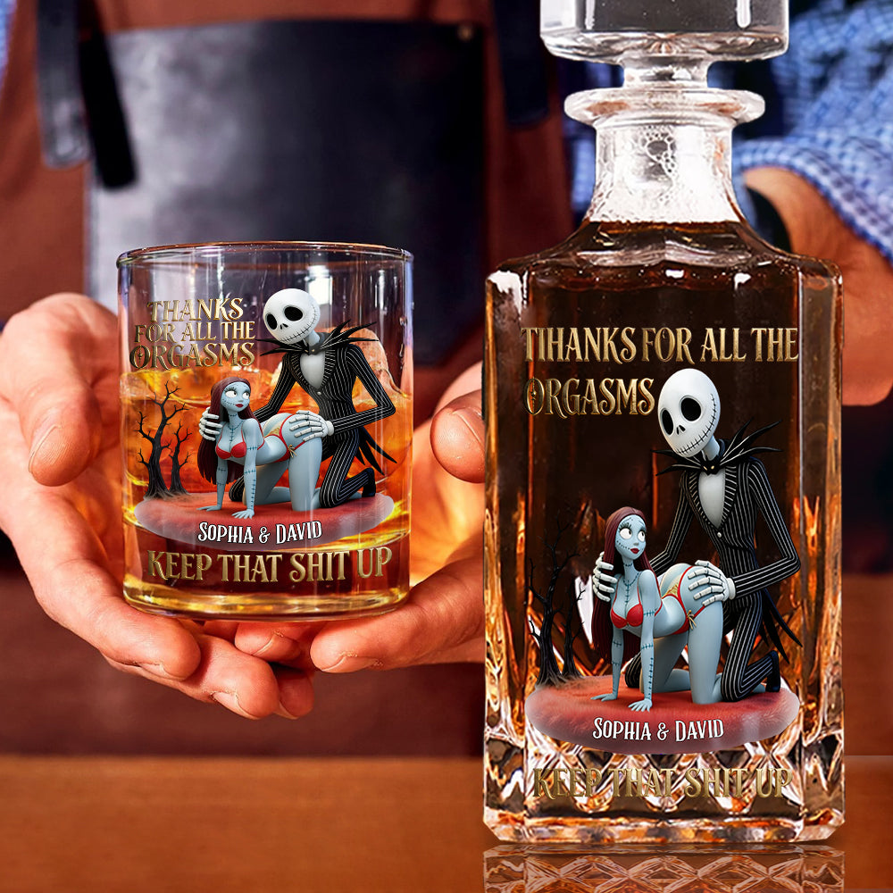 Personalized Nightmare Whiskey Decanter Set Unique Couple Gift Whiskey Decanter Set GradoCreations