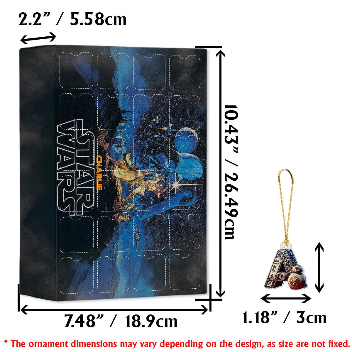 Personalized Star Wars Advent Calendar with Mini Ornaments for Kids Advent Calendar With Ornaments GradoCreations
