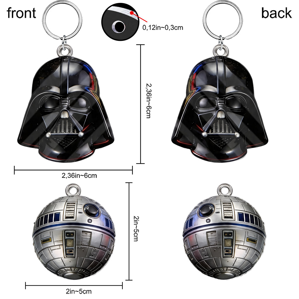 Personalized Star Wars Keychain with Charms Custom Name Gift Premium Keychain With Charms GradoCreations