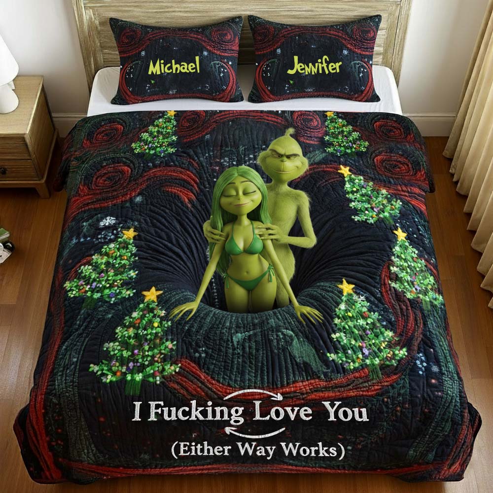 Personalized Grumpy Christmas Bedding Set with Cushion Covers Bedding Set GradoCreations