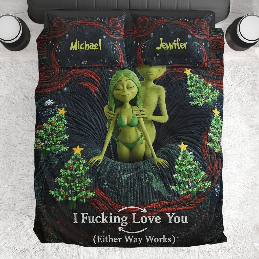 Personalized Grumpy Christmas Bedding Set with Cushion Covers Bedding Set GradoCreations