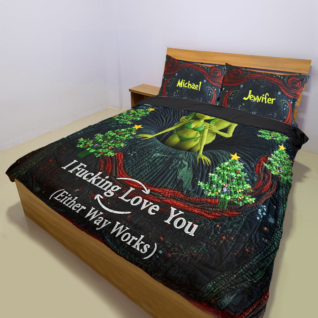 Personalized Grumpy Christmas Bedding Set with Cushion Covers Bedding Set GradoCreations