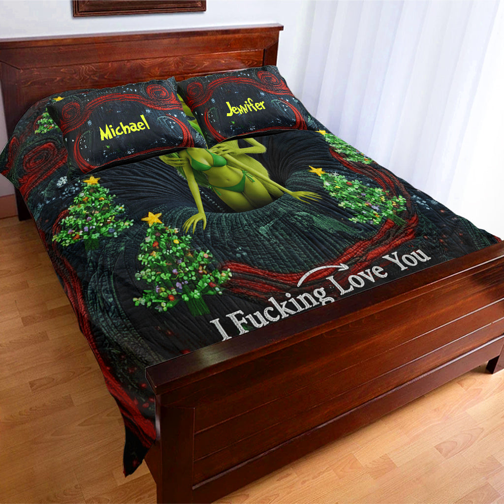 Personalized Grumpy Christmas Bedding Set with Cushion Covers Bedding Set GradoCreations
