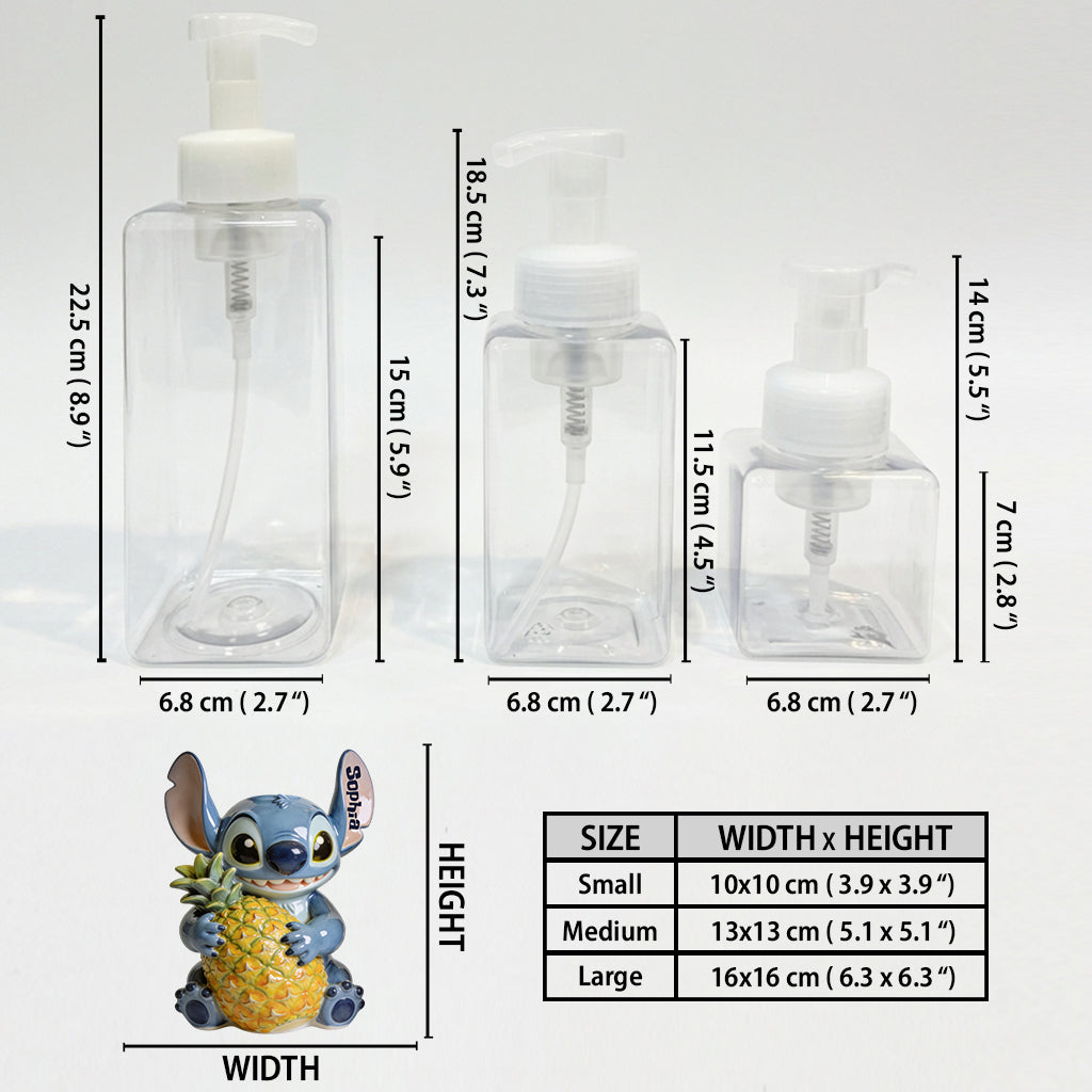 Personalized Cute Blue Alien Soap Dispenser & Toothbrush Holder for Kids Bathroom Acrylic Pot & Pump Dispenser GradoCreations