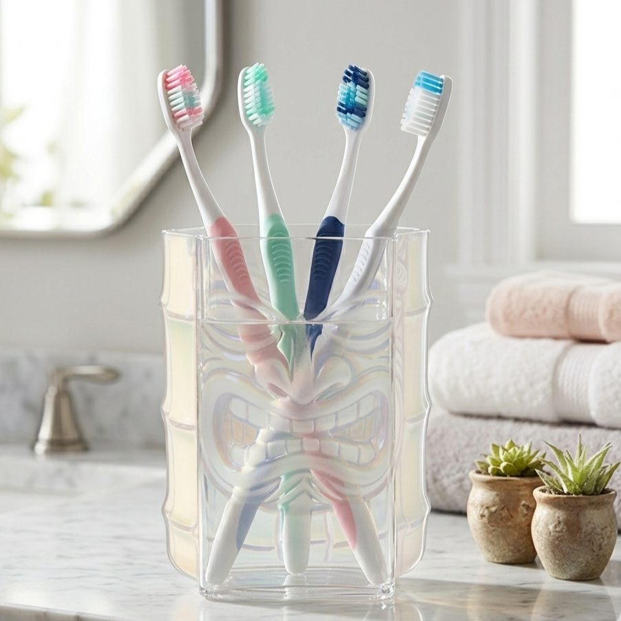 Personalized Cute Blue Alien Soap Dispenser & Toothbrush Holder for Kids Bathroom Acrylic Pot & Pump Dispenser GradoCreations