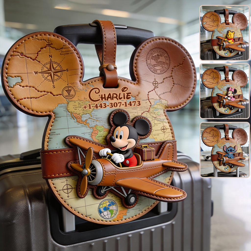 Personalized Mickey Mouse Luggage Tag Custom Name Travel Gift Luggage Tag GradoCreations