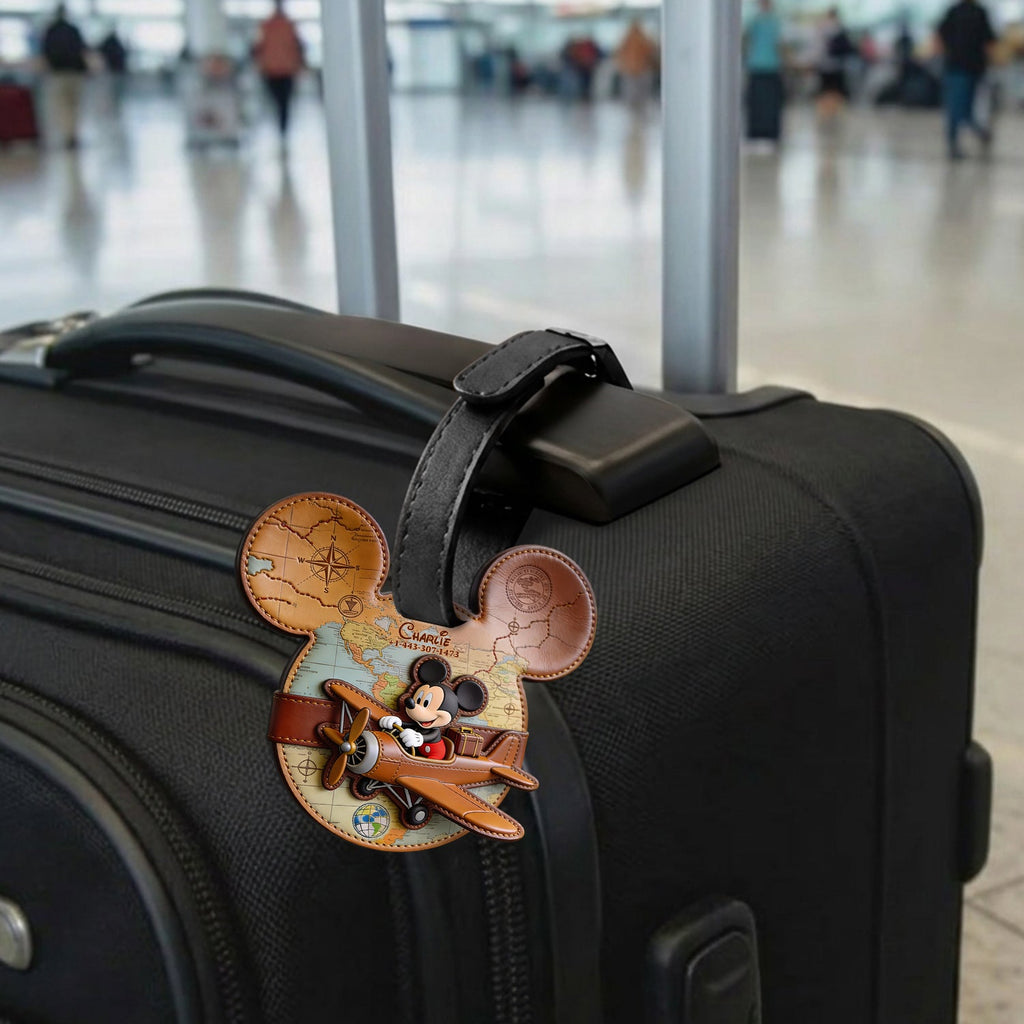 Personalized Mickey Mouse Luggage Tag Custom Name Travel Gift Luggage Tag GradoCreations