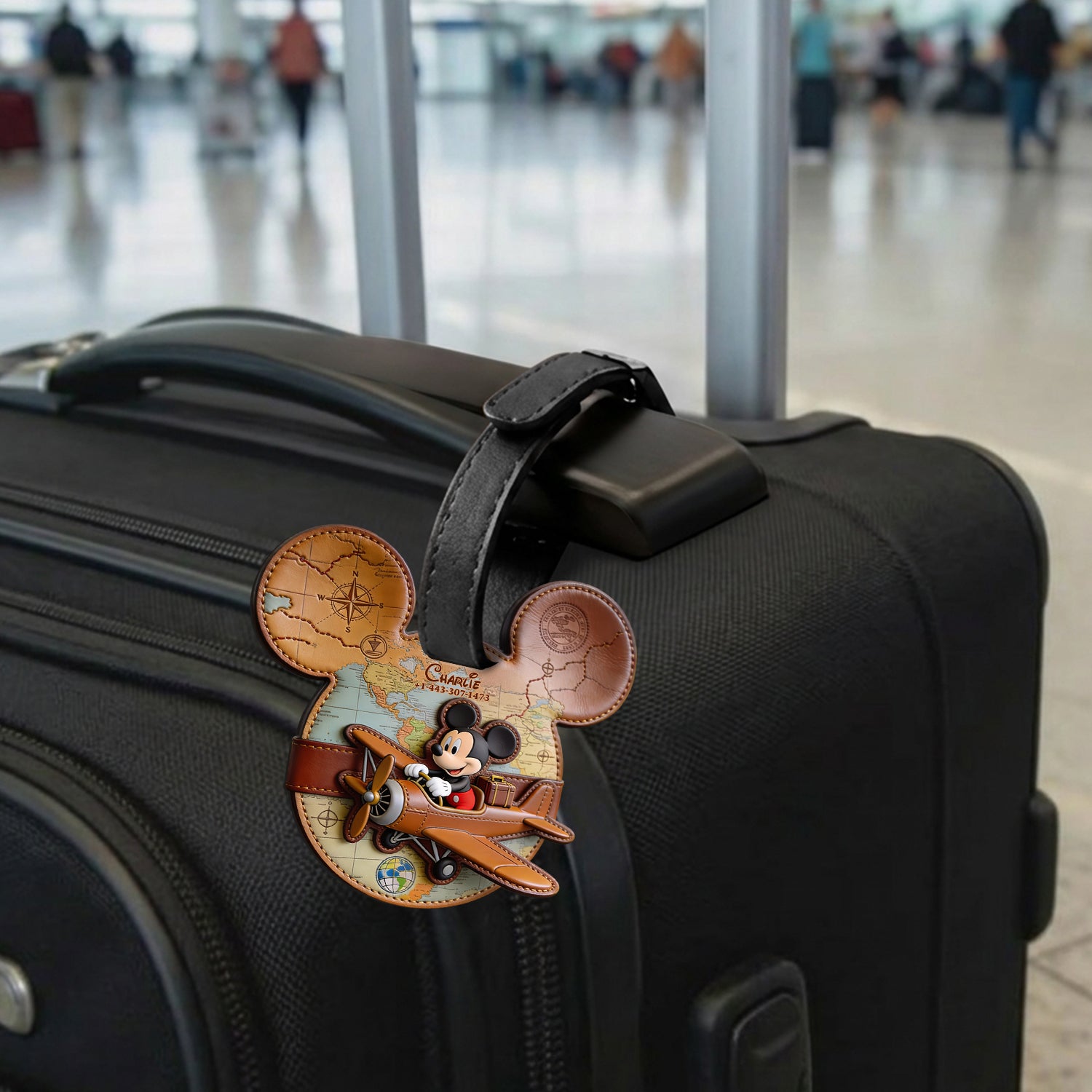 Personalized Mickey Mouse Luggage Tag Custom Name Travel Gift Luggage Tag GradoCreations