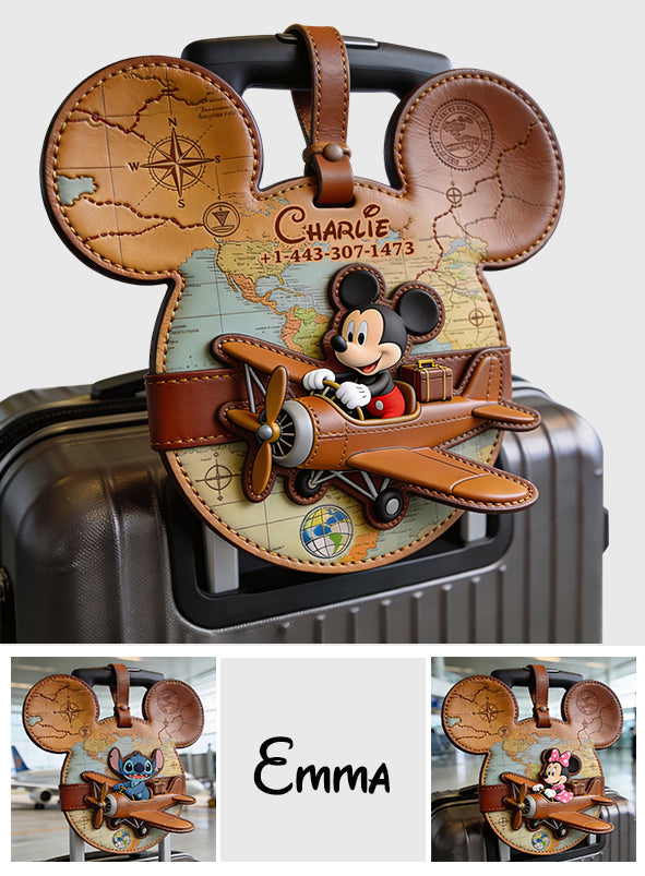 Personalized Mickey Mouse Luggage Tag Custom Name Travel Gift Luggage Tag GradoCreations