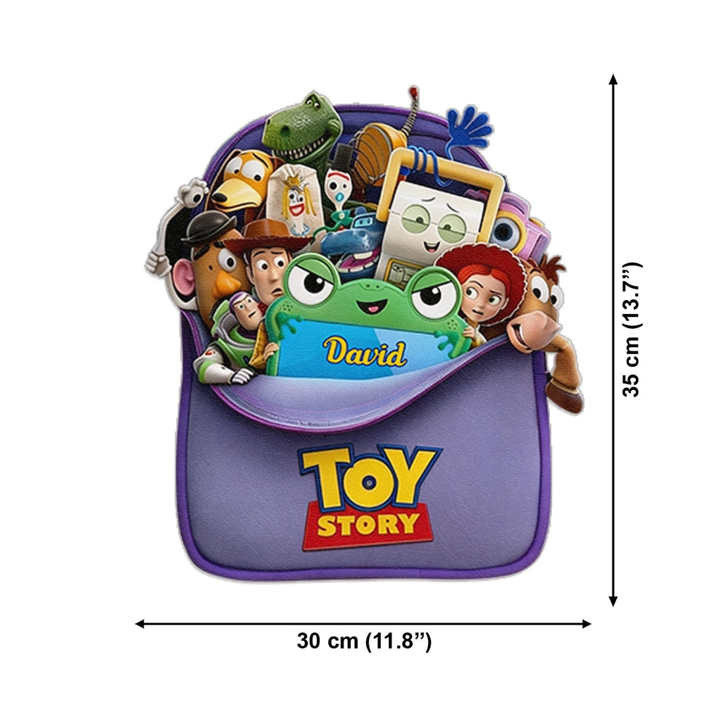 Personalized Leather Patch Backpack for Kids Custom Name Toy Story Design Changeable Leather Patch Backpack GradoCreations