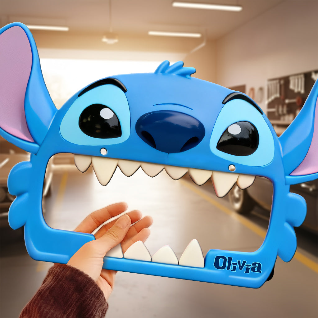Personalized Blue Monster License Plate Frame Custom Name Gift License Plate Frames GradoCreations