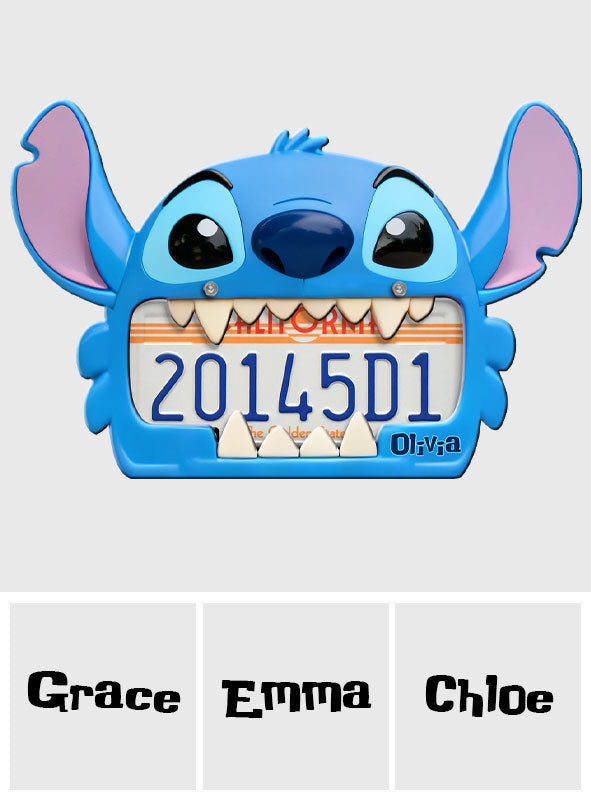Personalized Blue Monster License Plate Frame Custom Name Gift License Plate Frames GradoCreations