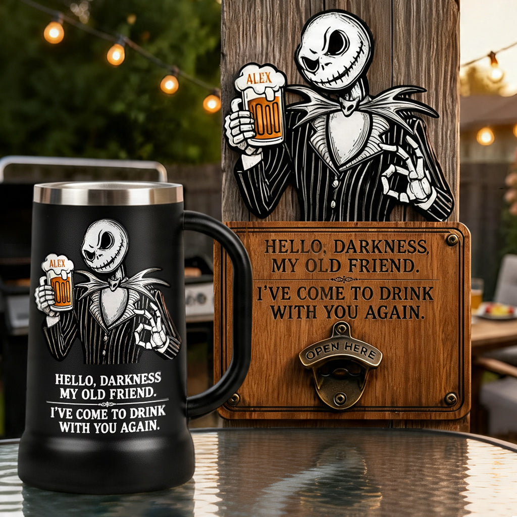 Personalized Nightmare Beer Stein & Wall Bottle Opener Gift for Beer Lovers Beer Stein & Wall Bottle Opener GradoCreations