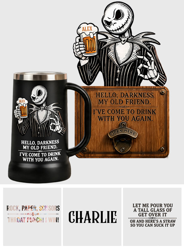Personalized Nightmare Beer Stein & Wall Bottle Opener Gift for Beer Lovers Beer Stein & Wall Bottle Opener GradoCreations