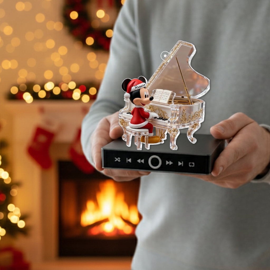 Personalized Music Ornament with Piano Design for Christmas Music Ornament GradoCreations