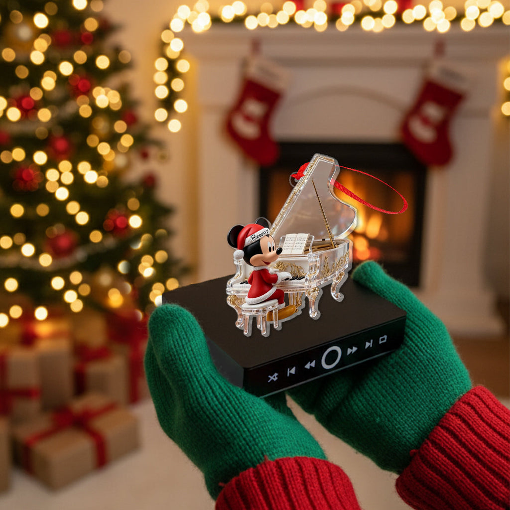 Personalized Music Ornament with Piano Design for Christmas Music Ornament GradoCreations