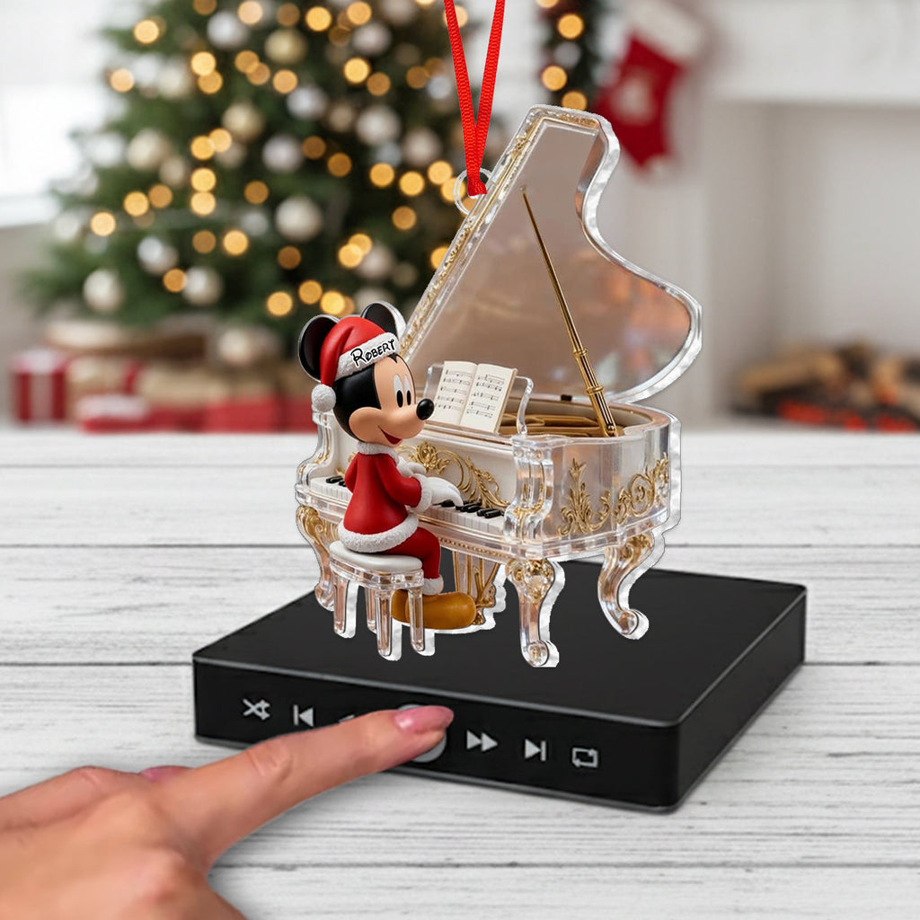 Personalized Music Ornament with Piano Design for Christmas Music Ornament GradoCreations
