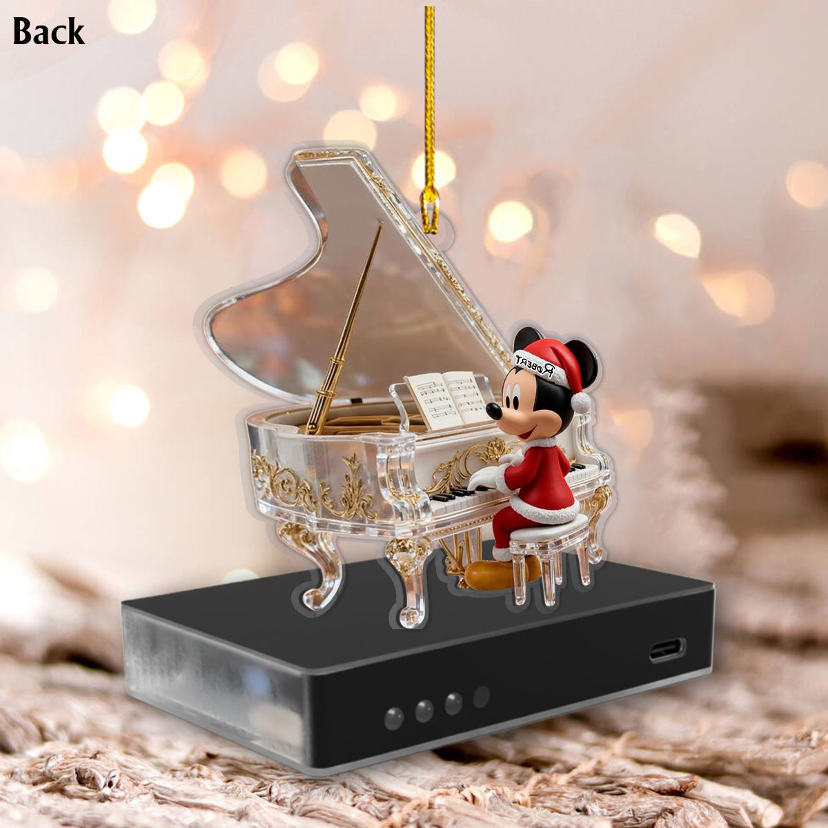 Personalized Music Ornament with Piano Design for Christmas Music Ornament GradoCreations