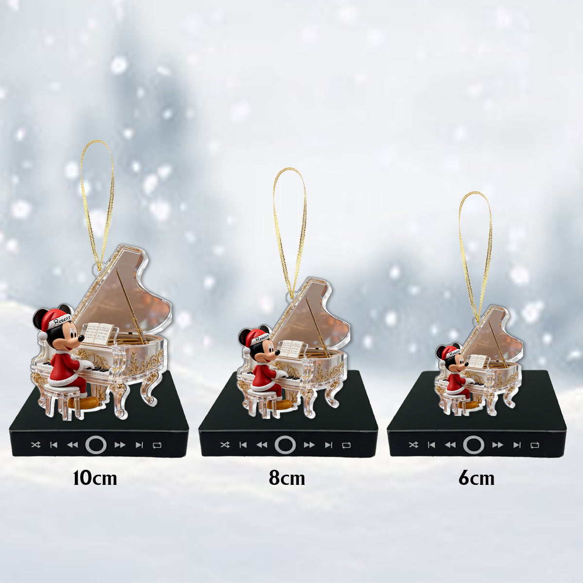 Personalized Music Ornament with Piano Design for Christmas Music Ornament GradoCreations